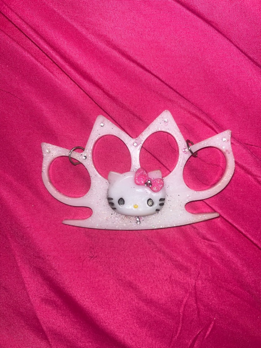 Hello Kitty Pink brass knuckle necklace Accessory